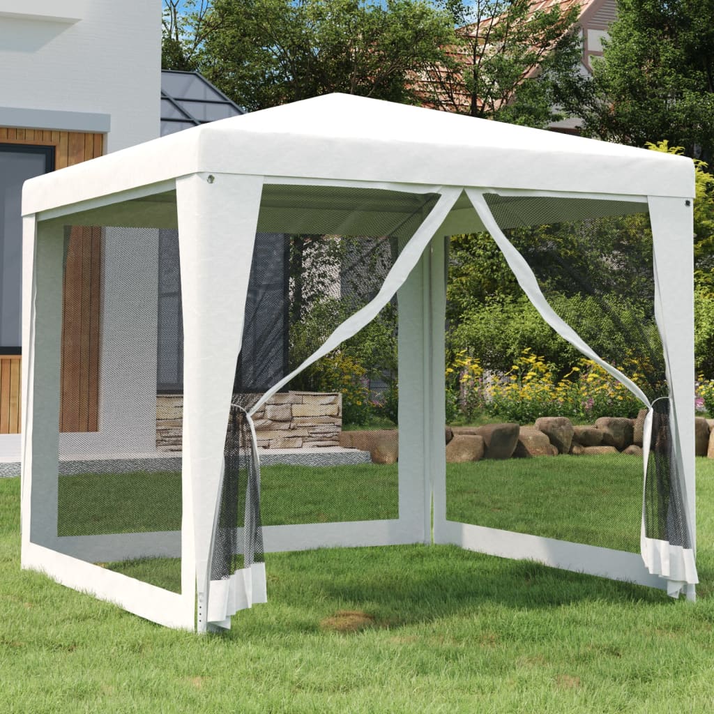vidaXL Tente de réception 4 parois latérales en maille 2,5x2,5 m Blanc