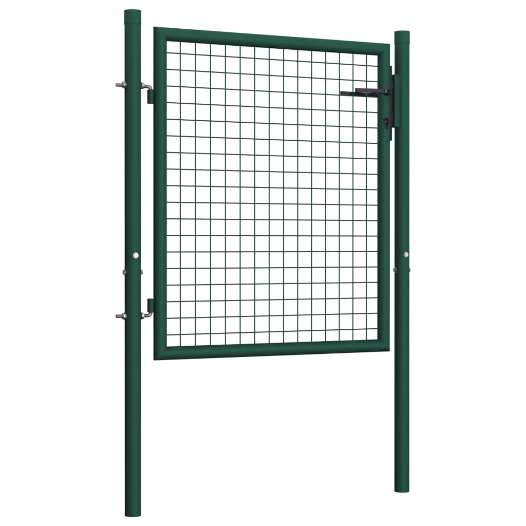 vidaXL Portail de clôture acier 100x75 cm vert