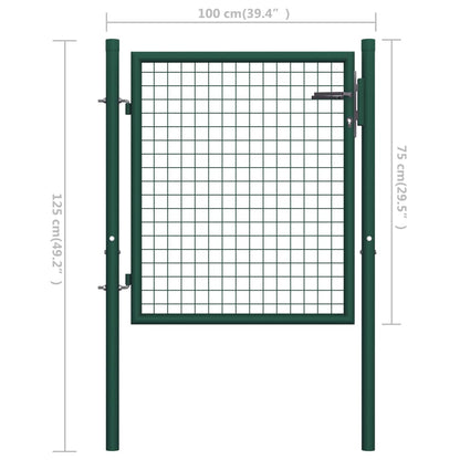 vidaXL Portail de clôture acier 100x75 cm vert