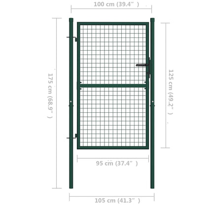 vidaXL Portail de clôture acier 100x125 cm vert