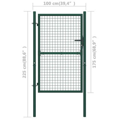 vidaXL Portail de clôture acier 100x175 cm vert