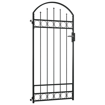 vidaXL Portail de jardin avec dessus arqué Acier 89x200 cm Noir