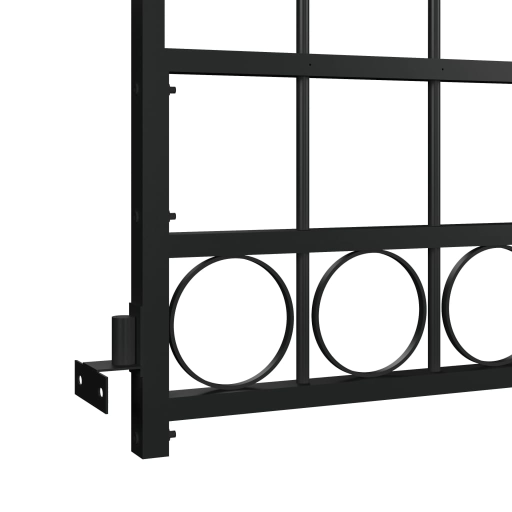vidaXL Portail de jardin avec dessus arqué Acier 89x200 cm Noir