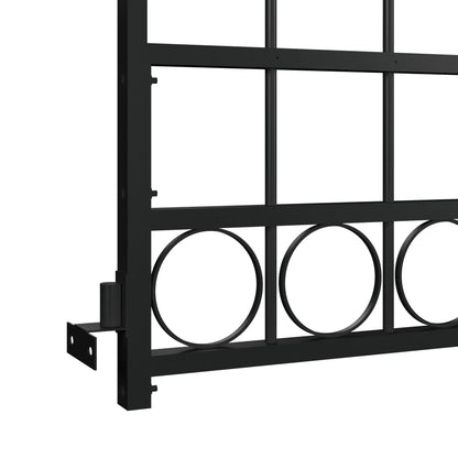vidaXL Portail de jardin avec dessus arqué Acier 89x200 cm Noir