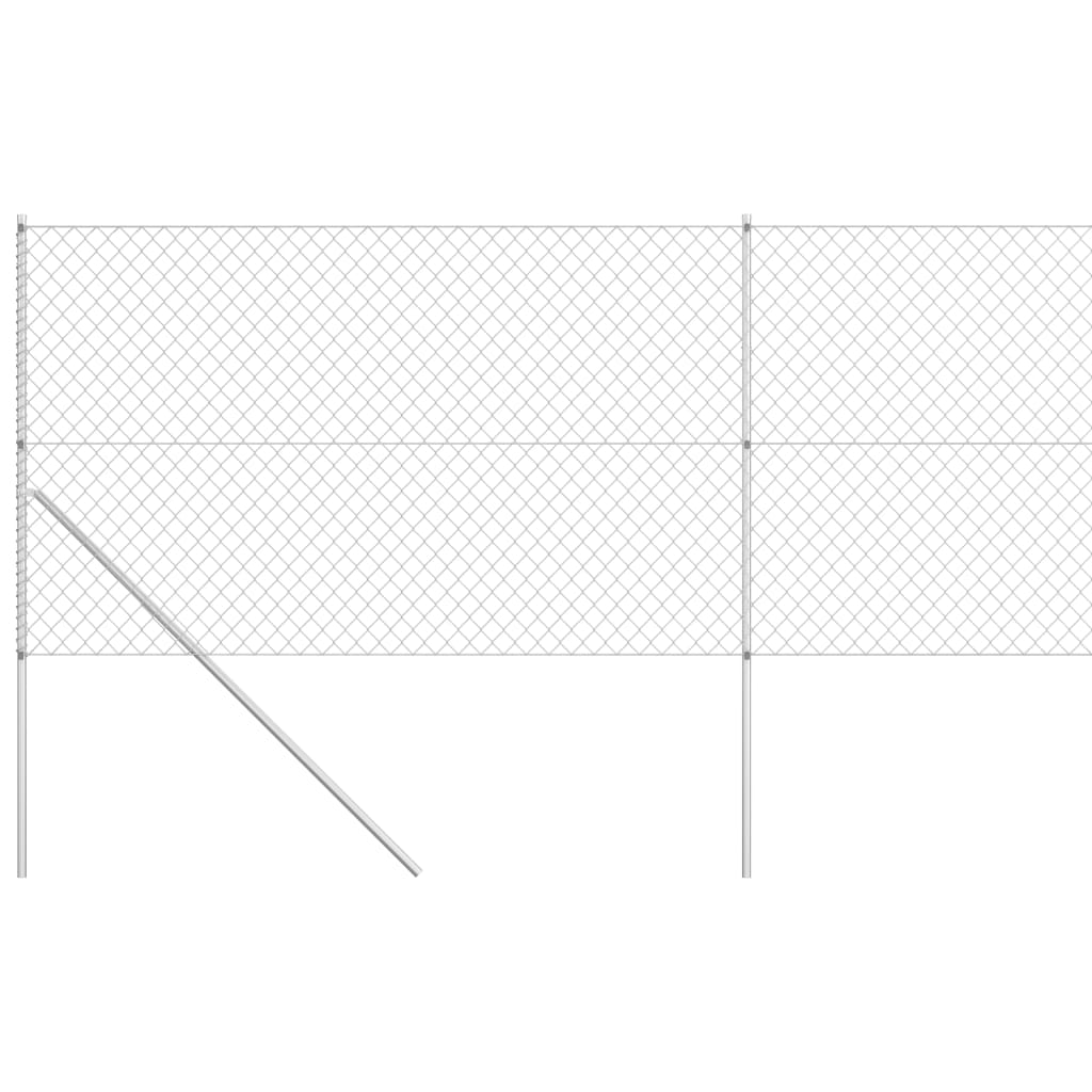 vidaXL Clôture à mailles avec poteaux Acier galvanisé 15x1,5 m Argenté