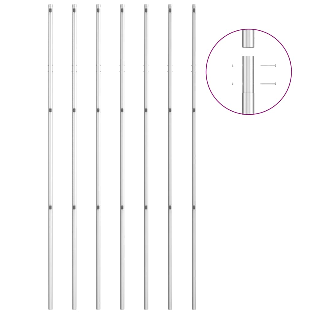 vidaXL Clôture à mailles avec poteaux Acier galvanisé 15x1,5 m Argenté