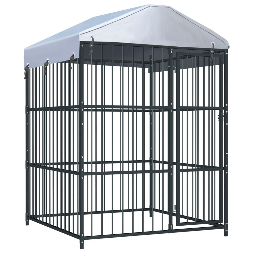 vidaXL Chenil d'extérieur avec toit pour chiens 150x150x210 cm