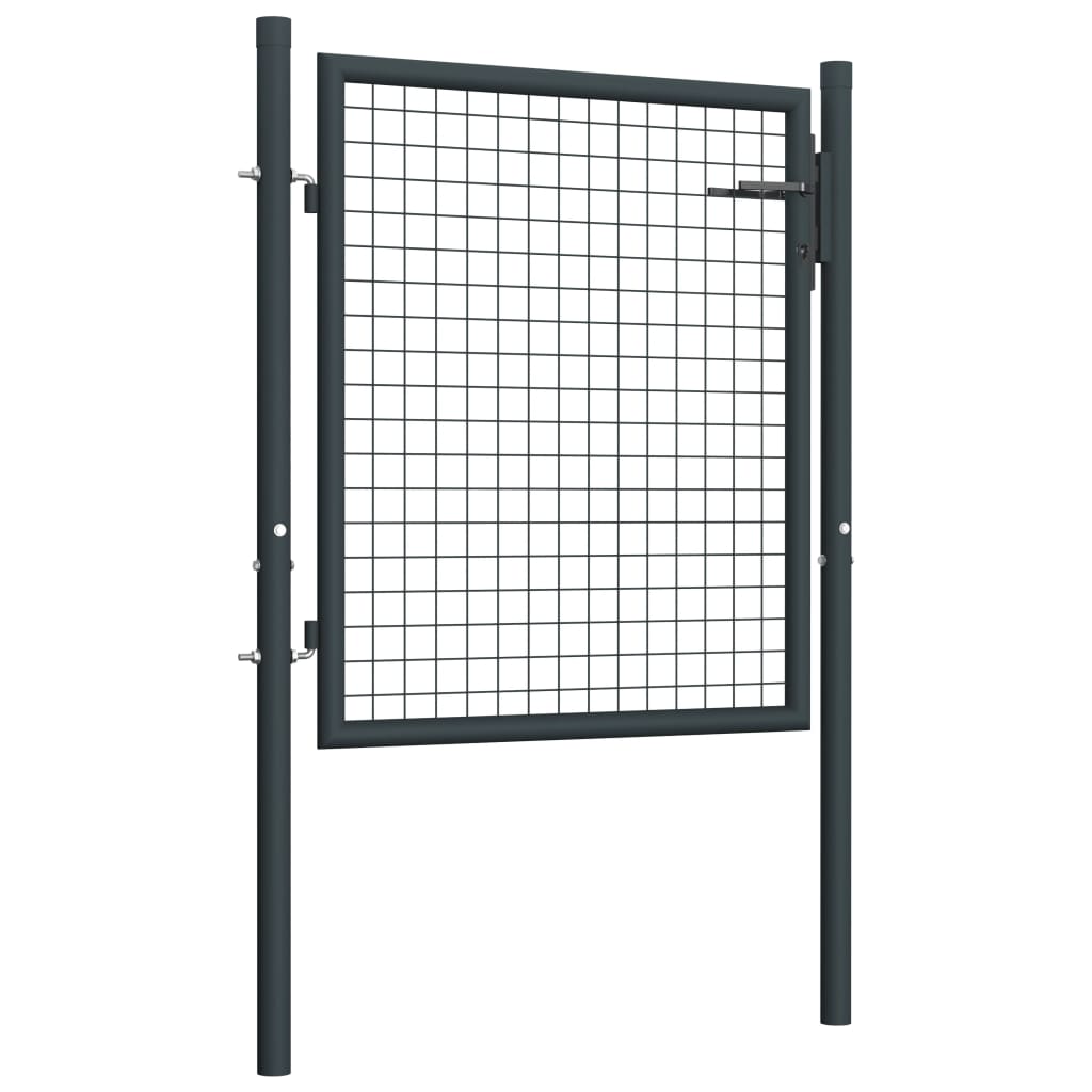 vidaXL Portail en maille de jardin Acier galvanisé 100 x 125 cm Gris