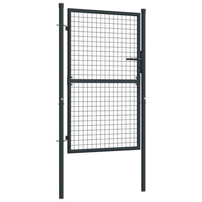 vidaXL Portail en maille de jardin Acier galvanisé 100 x 175 cm Gris