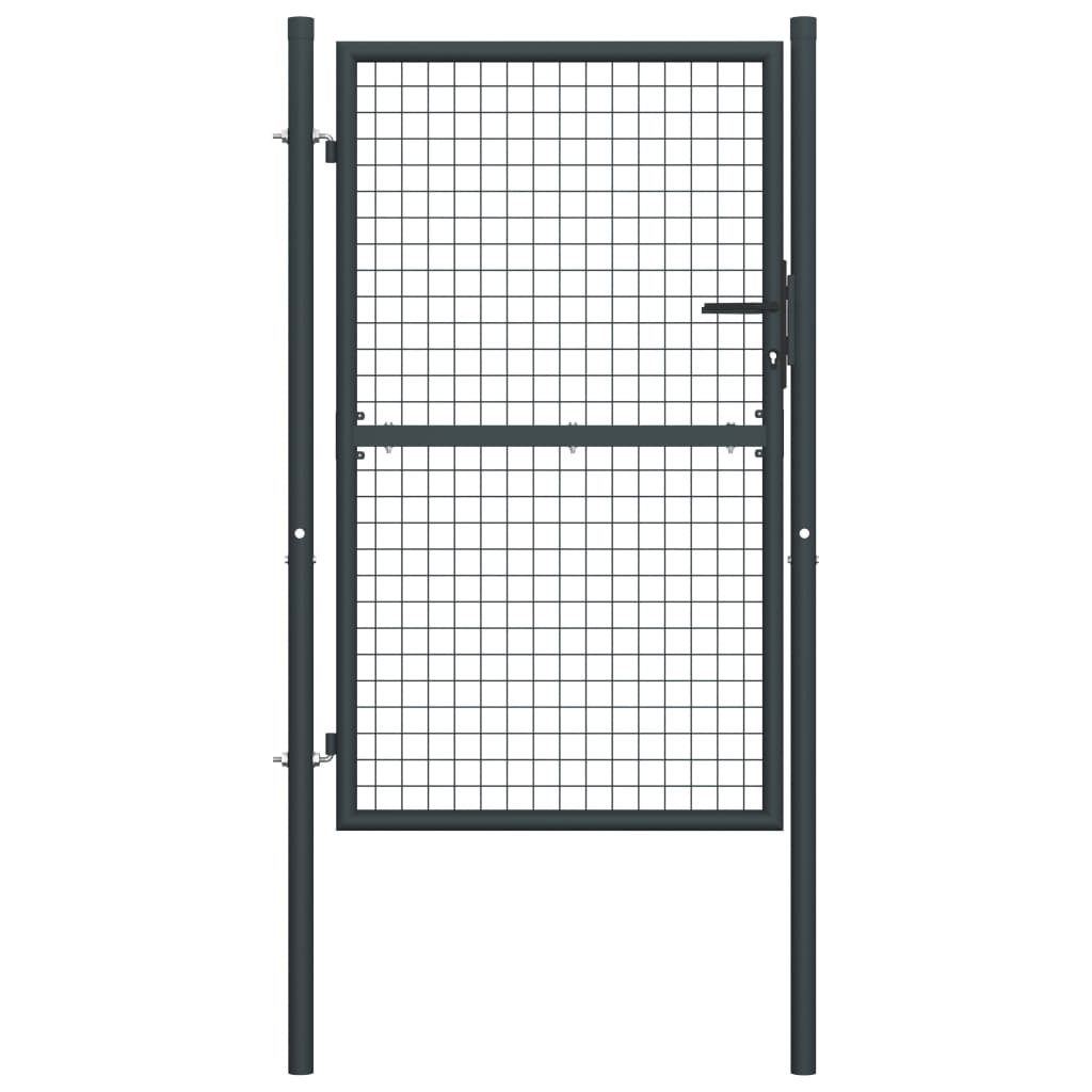 vidaXL Portail en maille de jardin Acier galvanisé 100 x 200 cm Gris