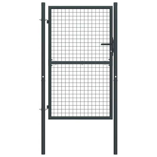 vidaXL Portail en maille de jardin Acier galvanisé 100 x 200 cm Gris
