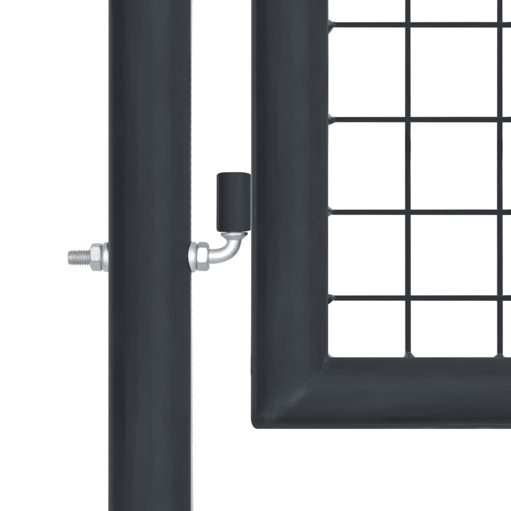 vidaXL Portail en maille de jardin Acier galvanisé 100 x 200 cm Gris