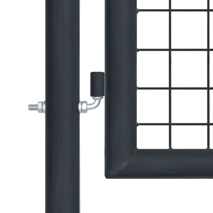 vidaXL Portail en maille de jardin Acier galvanisé 100 x 200 cm Gris