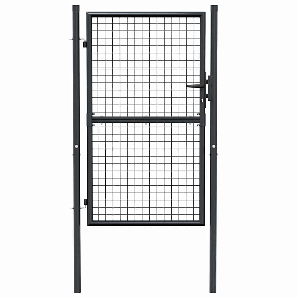vidaXL Portail en maille de jardin Acier galvanisé 100 x 200 cm Gris