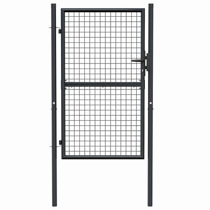 vidaXL Portail en maille de jardin Acier galvanisé 100 x 200 cm Gris