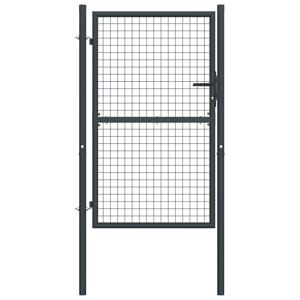 vidaXL Portail en maille de jardin Acier galvanisé 100 x 225 cm Gris