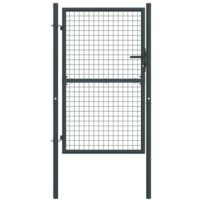 vidaXL Portail en maille de jardin Acier galvanisé 100 x 225 cm Gris