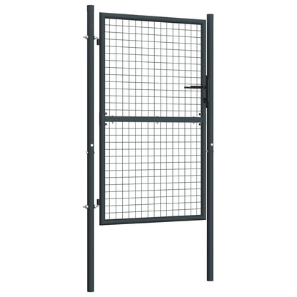 vidaXL Portail en maille de jardin Acier galvanisé 100 x 225 cm Gris