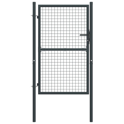 vidaXL Portail en maille de jardin Acier galvanisé 100 x 250 cm Gris