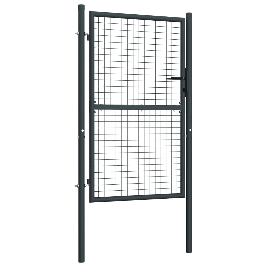 vidaXL Portail en maille de jardin Acier galvanisé 100 x 250 cm Gris