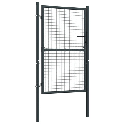 vidaXL Portail en maille de jardin Acier galvanisé 100 x 250 cm Gris