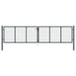 vidaXL Portail en maille de jardin Acier galvanisé 400 x 150 cm Gris