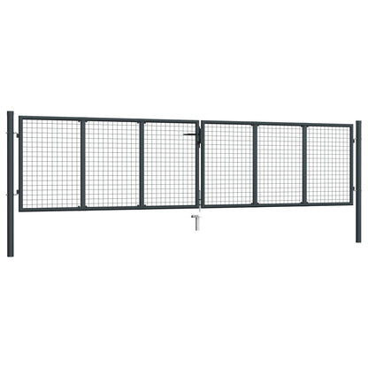 vidaXL Portail en maille de jardin Acier galvanisé 400 x 150 cm Gris