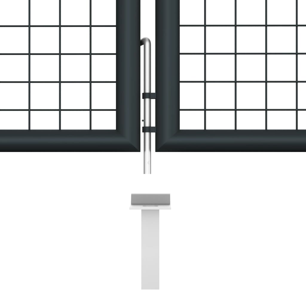 vidaXL Portail en maille de jardin Acier galvanisé 400 x 150 cm Gris