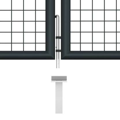vidaXL Portail en maille de jardin Acier galvanisé 400 x 150 cm Gris