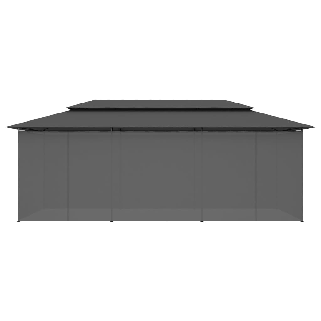 vidaXL Belvédère avec rideaux 600x298x270 cm Anthracite