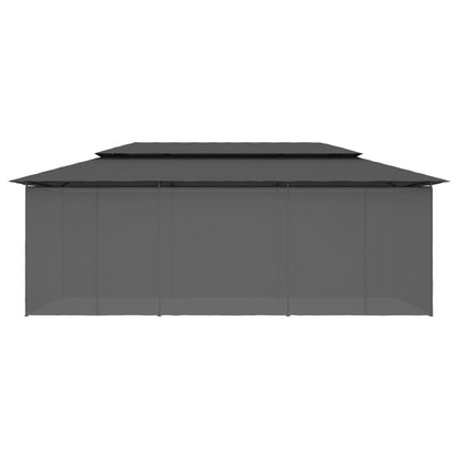 vidaXL Belvédère avec rideaux 600x298x270 cm Anthracite