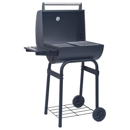 vidaXL Gril barbecue au charbon avec étagère inférieure Noir
