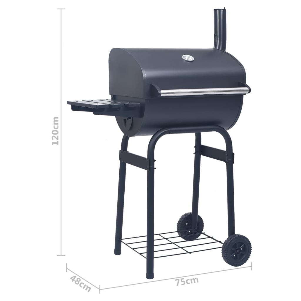 vidaXL Gril barbecue au charbon avec étagère inférieure Noir