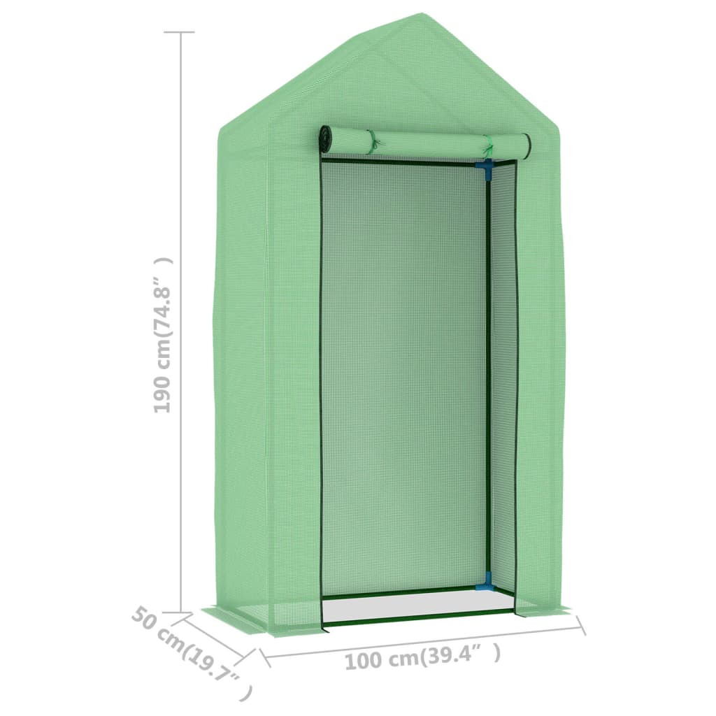 vidaXL Serre avec cadre en acier 0,5 m² 1x0,5x1,9 m