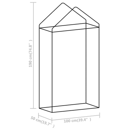 vidaXL Serre avec cadre en acier 0,5 m² 1x0,5x1,9 m