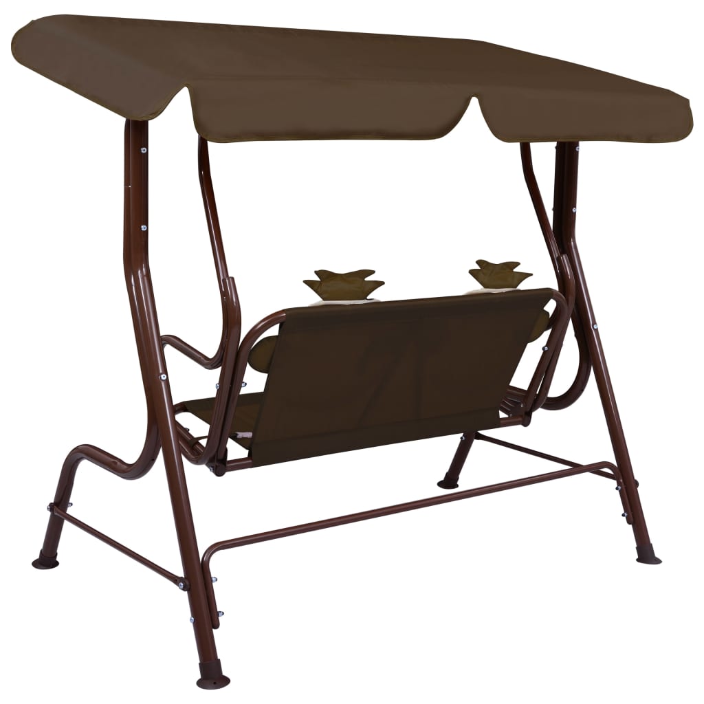 vidaXL Balancelle pour enfants Marron 115x75x110 cm Tissu