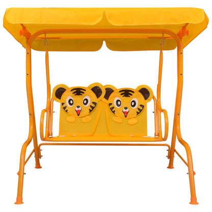 vidaXL Balancelle pour enfants Jaune 115x75x110 cm Tissu