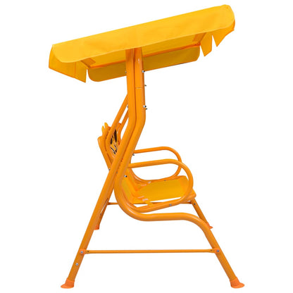 vidaXL Balancelle pour enfants Jaune 115x75x110 cm Tissu