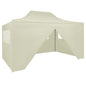 vidaXL Tente de réception pliable avec 4 parois 3x4 m Acier Crème