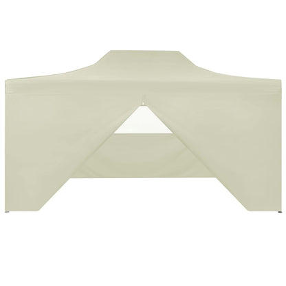 vidaXL Tente de réception pliable avec 4 parois 3x4 m Acier Crème