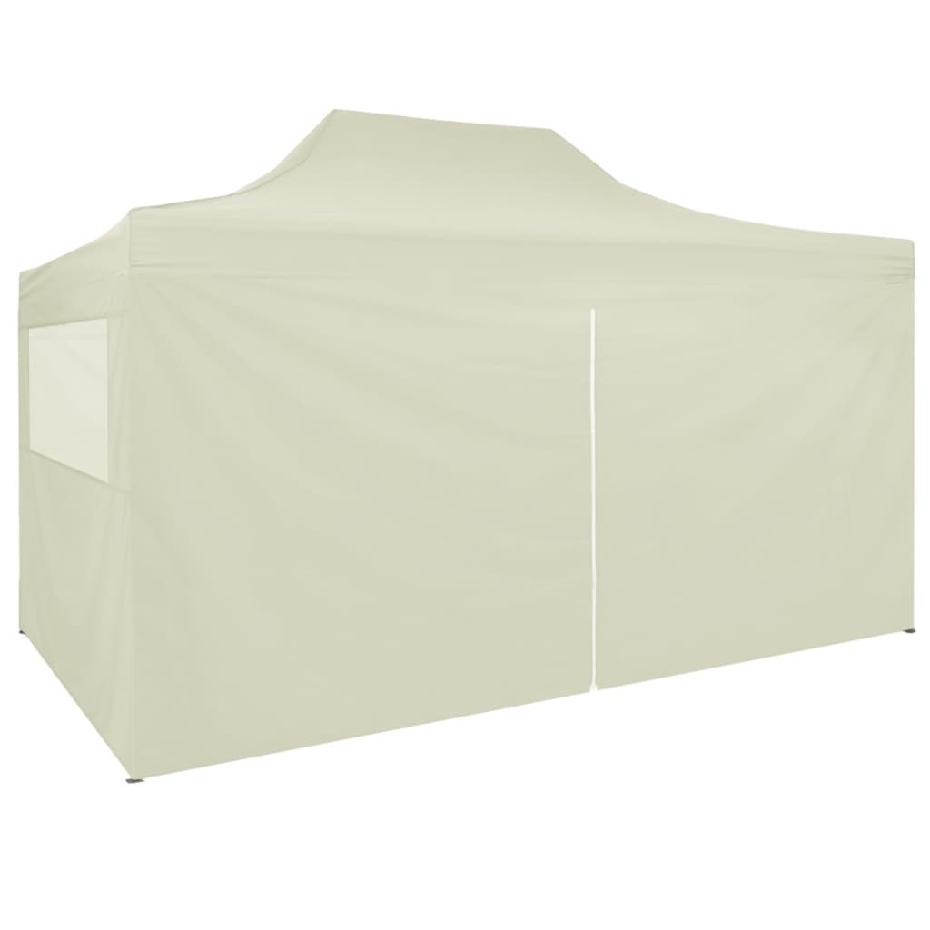 vidaXL Tente de réception pliable avec 4 parois 3x4 m Acier Crème