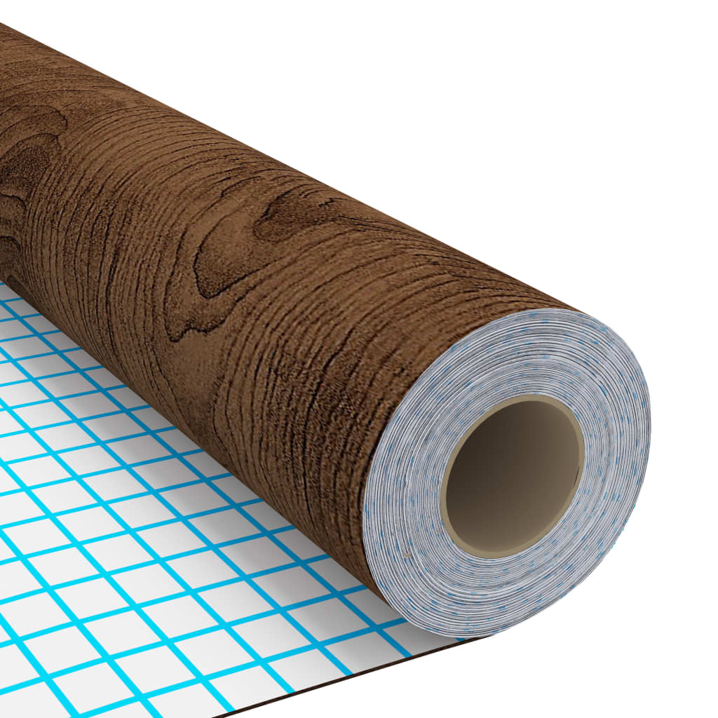 vidaXL Film autoadhésif pour meubles Chêne foncé 500x90 cm PVC