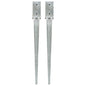 vidaXL Piquets au sol 2 pcs Argenté 7x7x75 cm Acier galvanisé