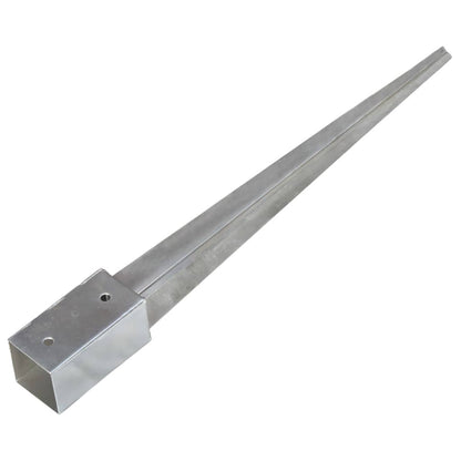 vidaXL Piquets au sol 2 pcs Argenté 7x7x75 cm Acier galvanisé