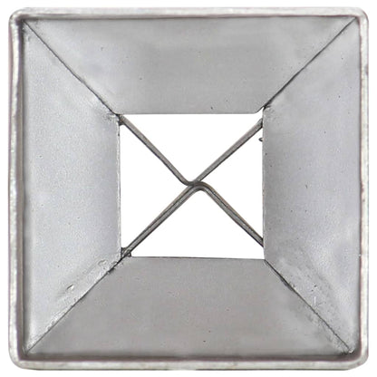 vidaXL Piquets au sol 2 pcs Argenté 7x7x75 cm Acier galvanisé