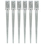 vidaXL Piquets au sol 6 pcs Argenté 7x7x75 cm Acier galvanisé