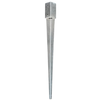 vidaXL Piquets au sol 2 pcs Argenté 7x7x90 cm Acier galvanisé