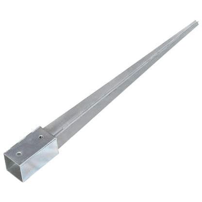 vidaXL Piquets au sol 2 pcs Argenté 7x7x90 cm Acier galvanisé