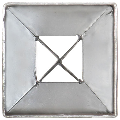 vidaXL Piquets au sol 2 pcs Argenté 7x7x90 cm Acier galvanisé