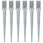 vidaXL Piquets au sol 6 pcs Argenté 8x8x76 cm Acier galvanisé